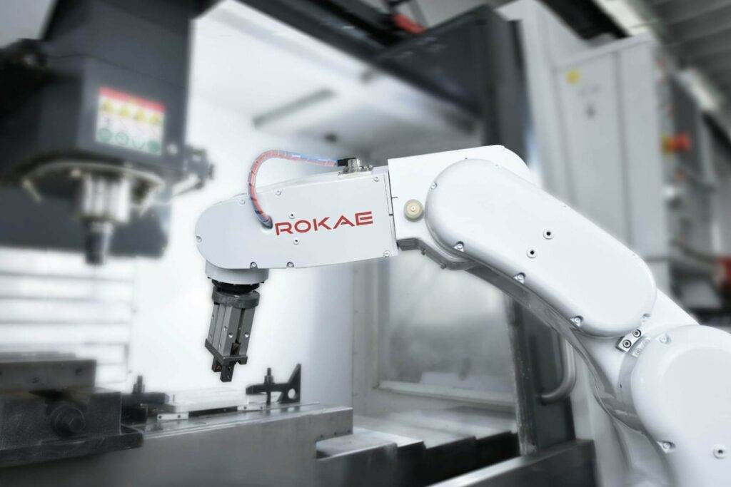 Obsługa maszyn cnc robotem przemysłowym Rokae XB4