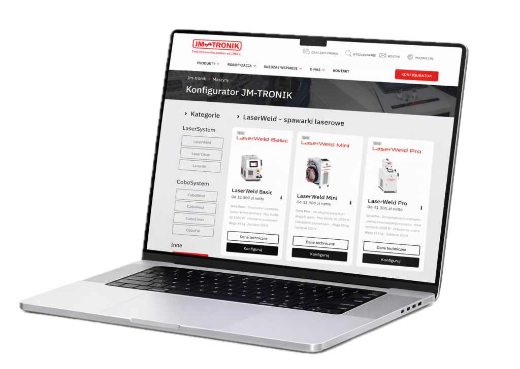 Konfigurator maszyn jm tronik e1775934968784 JM-TRONIK - spawarki laserowe, plotery cnc, roboty frezujące