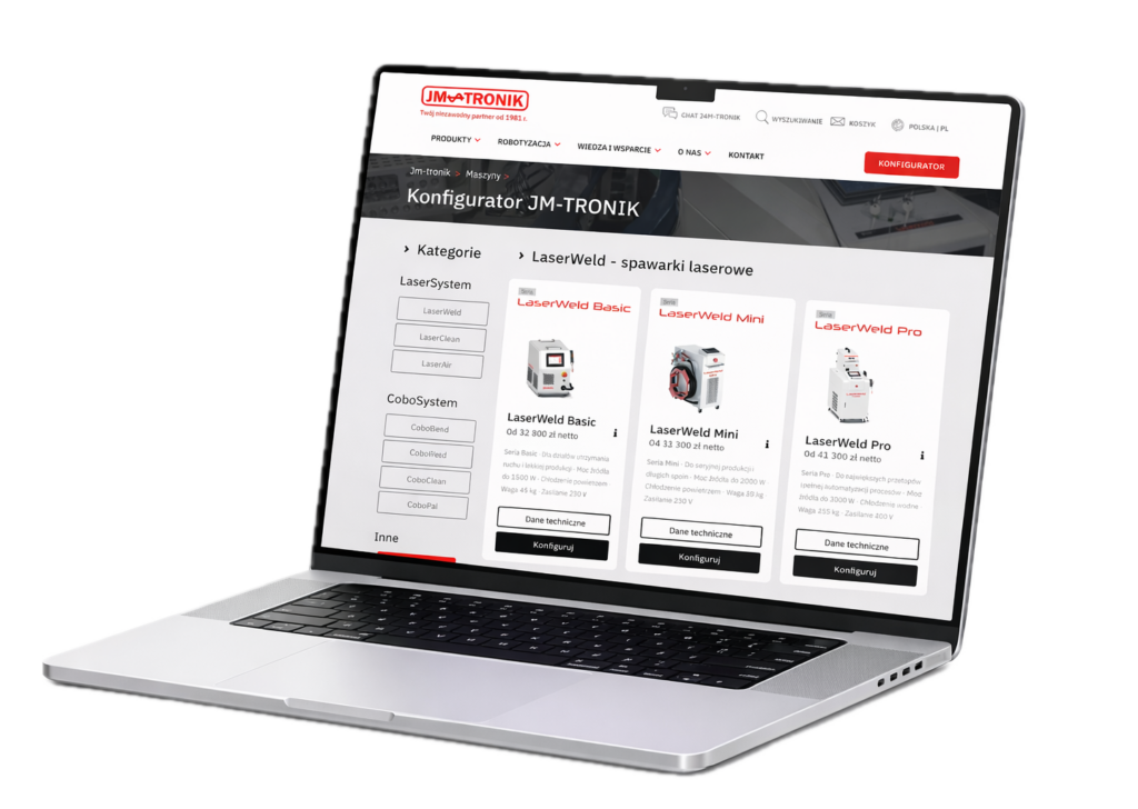 Konfigurator maszyn jm tronik e1775934968784 JM-TRONIK - spawarki laserowe, plotery cnc, roboty frezujące